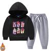 Children's Hooded Sweatshirt & Pants Set - Thickened, Warm, Autumn/Winter Style for Baby Boys & Girls
