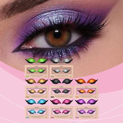 Pegatinas de Sombras de Ojos y Pestañas zephoco, Parche Perezoso de Sombras de Ojos y Pestañas, Pegatinas Reutilizables de Maquillaje de Ojos 2 en 1 Autoadhesivas Maquillaje Rápido
