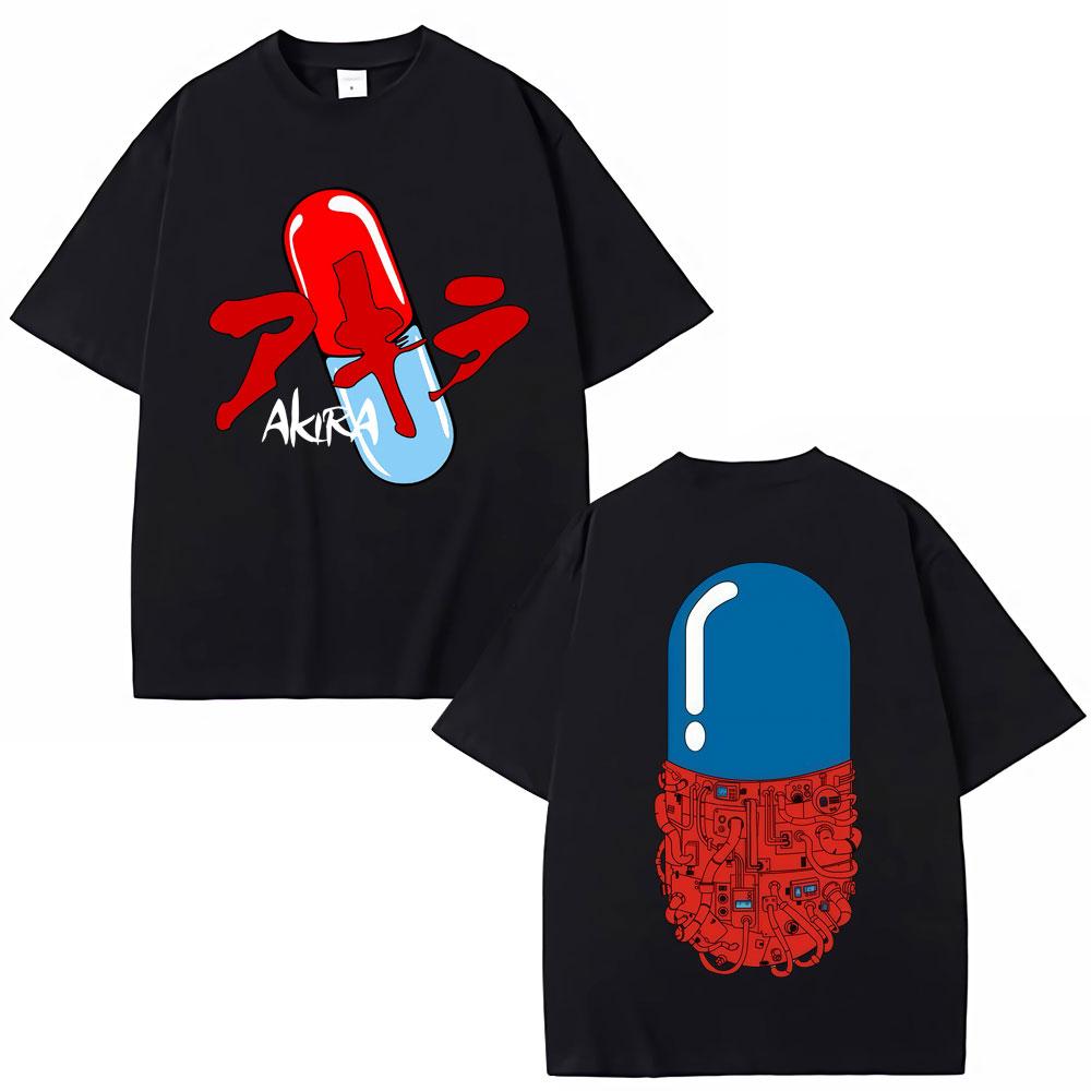

Anime Akira 90S Retro T-shirts Science Fiction Movie Shotaro Kaneda Harajuku T Shirts Cotton Casual Oversized T Shirt S