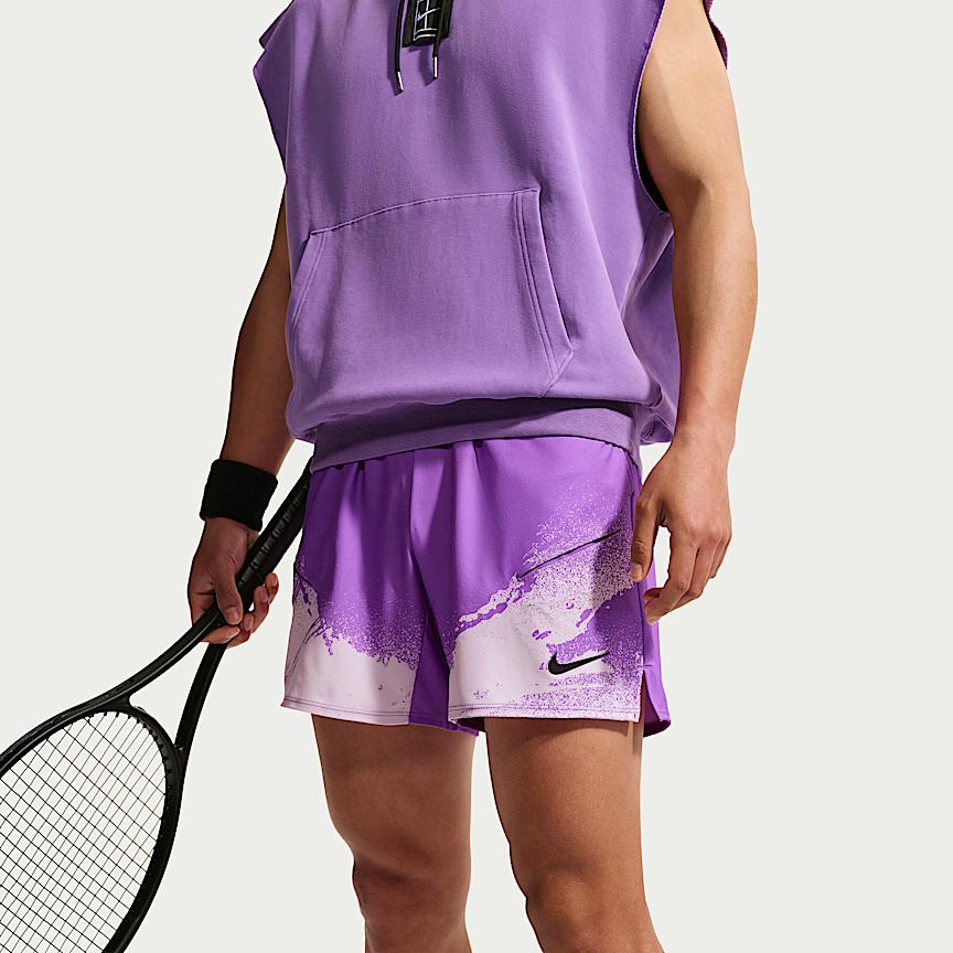 Nike Pantaloncini da Tennis da Uomo Court Slam Dri-Fit Color Block Asciugatura Rapida IF1561-522