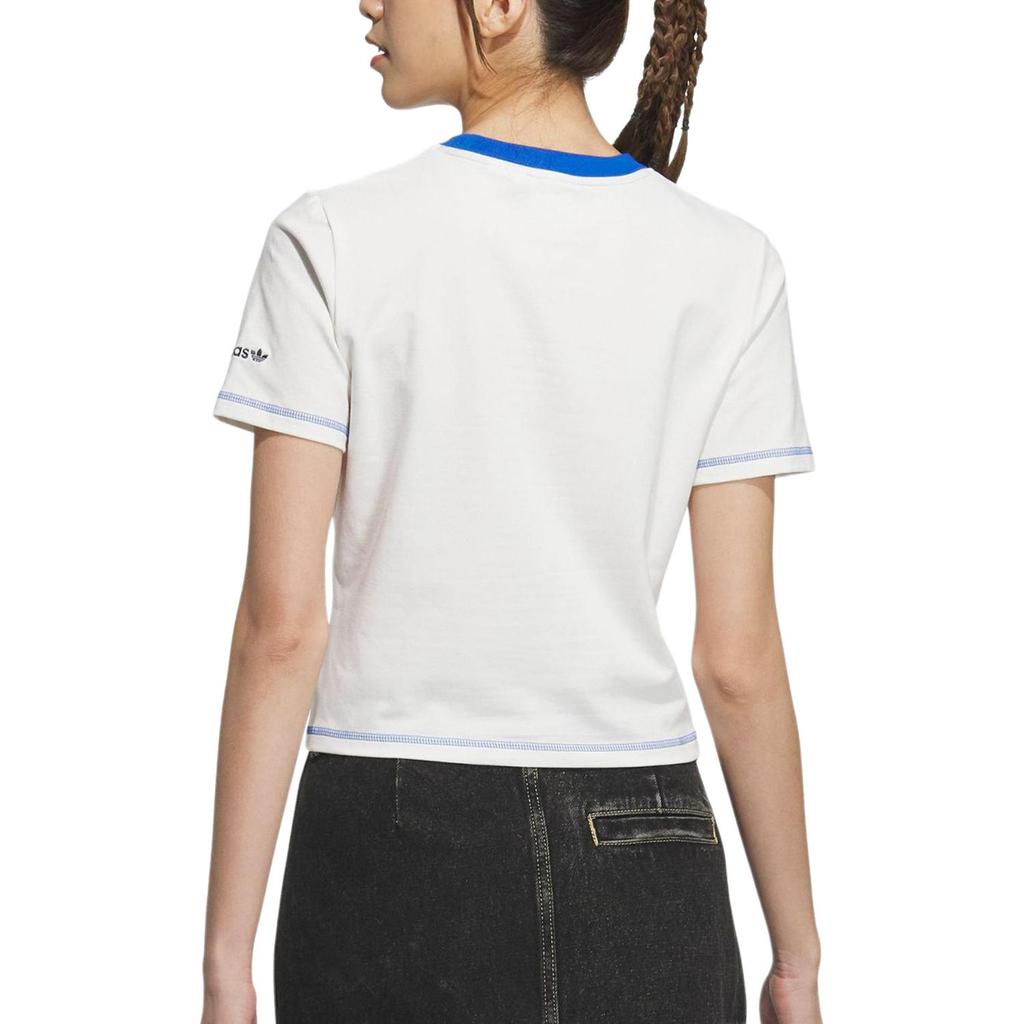 Adidas Originals Sports Lifestyle Series Fashion Breathable Short Sleeve T-Shirt Women Tops White JX6570