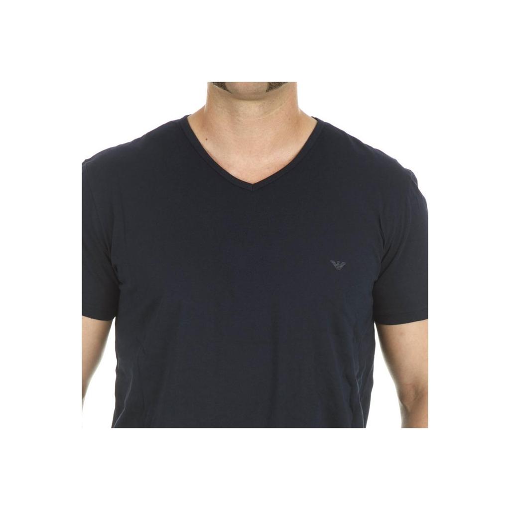 Emporio Armani Solid Color V-Neck Casual Straight Fit Short Sleeve T-Shirt Men Tops 111648CC72207320