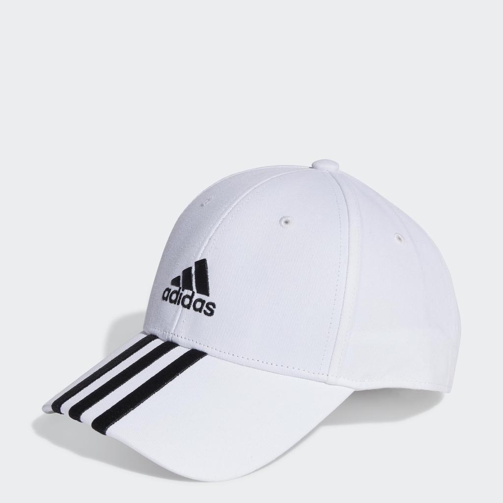 Adidas Bavlněná keprová baseballová čepice DKH29 Dětská OSFZ 3 pruhy Pánská Bílá/Černá (II3509)