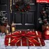 VIKAMA Gift Bow Snowflake Xmas Doormat Non-Slip Washable Front Door Rug Indoor Outdoor Holiday Entrance Decor Mat
