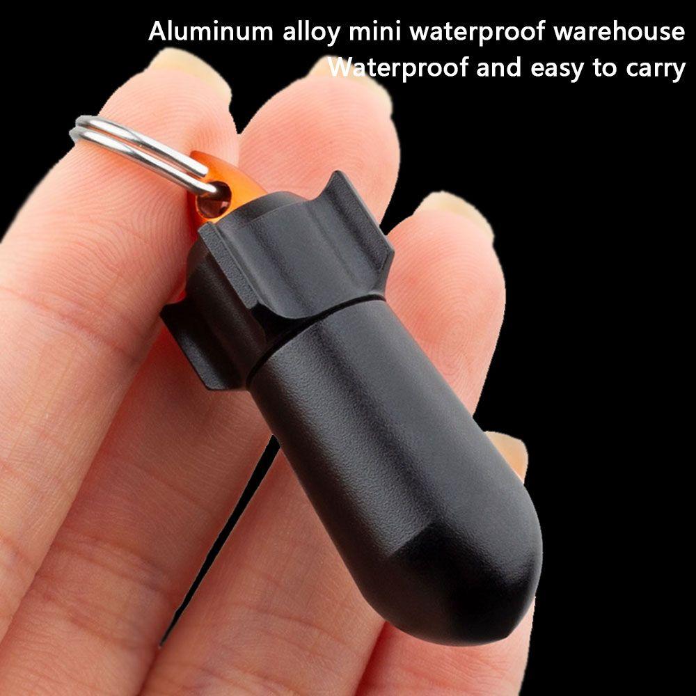 Vitamin Capsule Pill Organizers Pill Bottle Pill Storage Box Keychain Holder Aluminum Pill Case