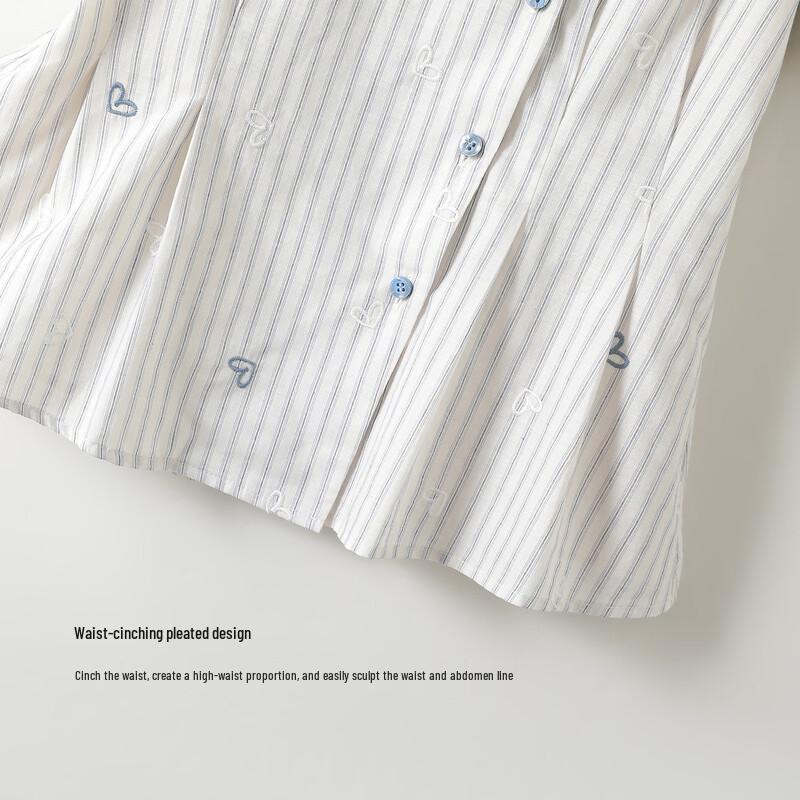 Yibai Striped Pure Cotton Slim-Fit Shirt