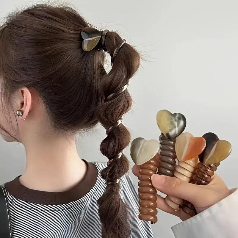 New High-end Simple Bubble Braid Hairband Female Love Telephone Line Hair Ring Ponytail Braiding Artifact