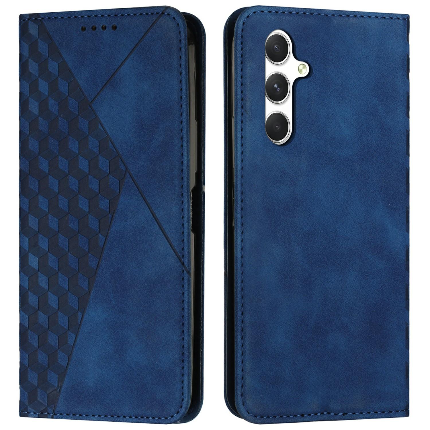

For Samsung Galaxy A36 5G Phone Cover Imprinted PU Leather Wallet Stand Case Sapphire