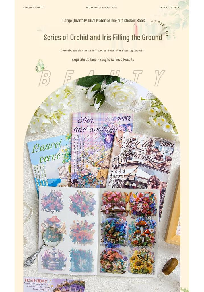 Yuezhen ZABC Zhilan Mantdi Waterproof PET Die-cut Sticker Book for Journals