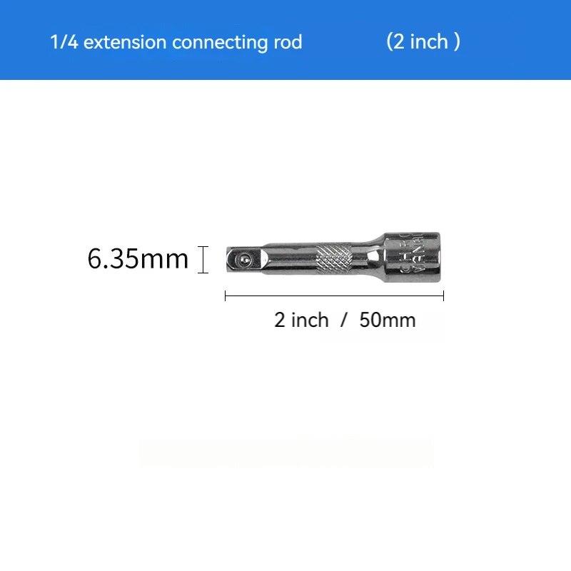1/4 3/8 1/2 Socket Ratchet Wrench Extension Bar 50/75/100/125/150/250mm Long Bar Steering Sleeve Connecting Rod Accessories