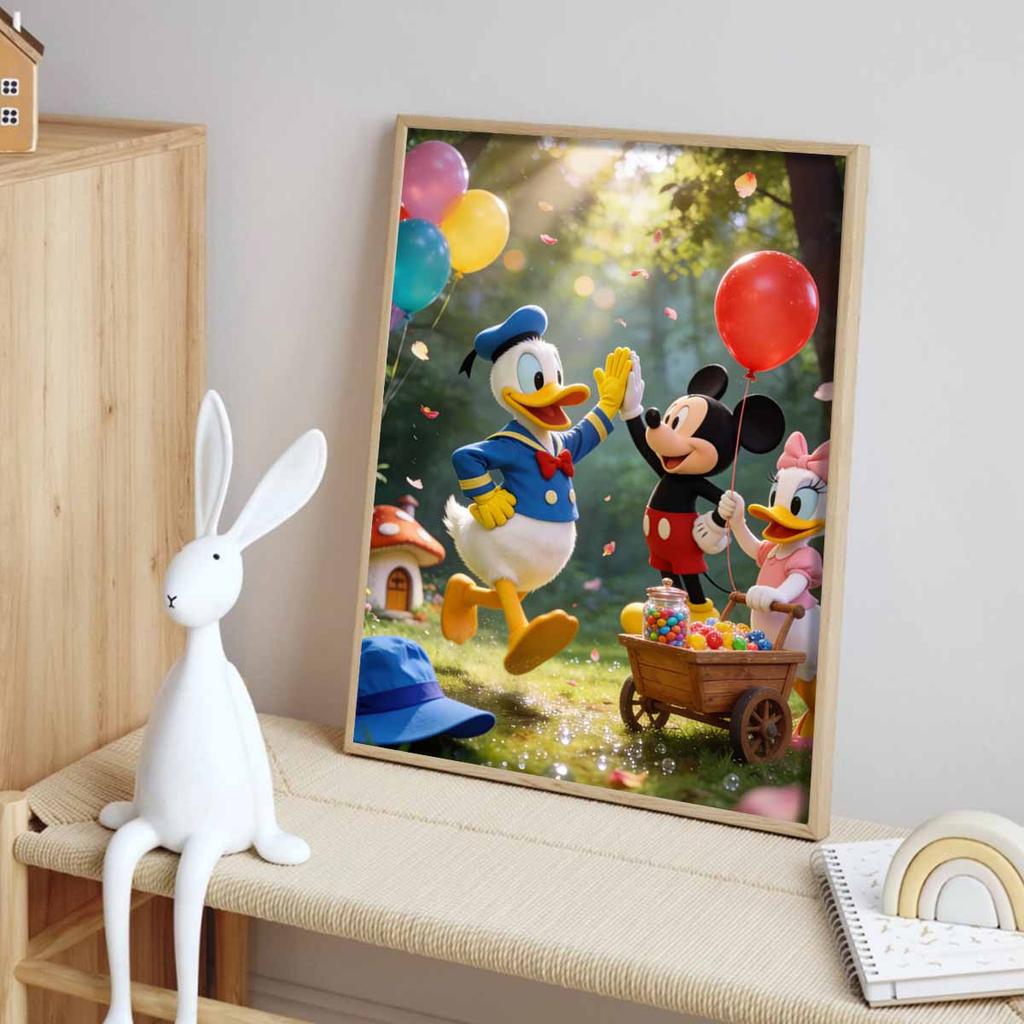 Disney Diamond Painting Kit Mickey Donald Daisy Garden Party Wall Decor Handmade Art Gift