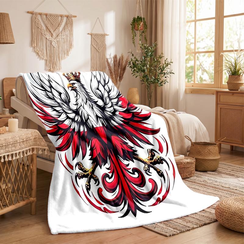 Poland Print Flannel Blanket Soft Warm Sofa Bed Throw Blanket For Home Office Bedroom