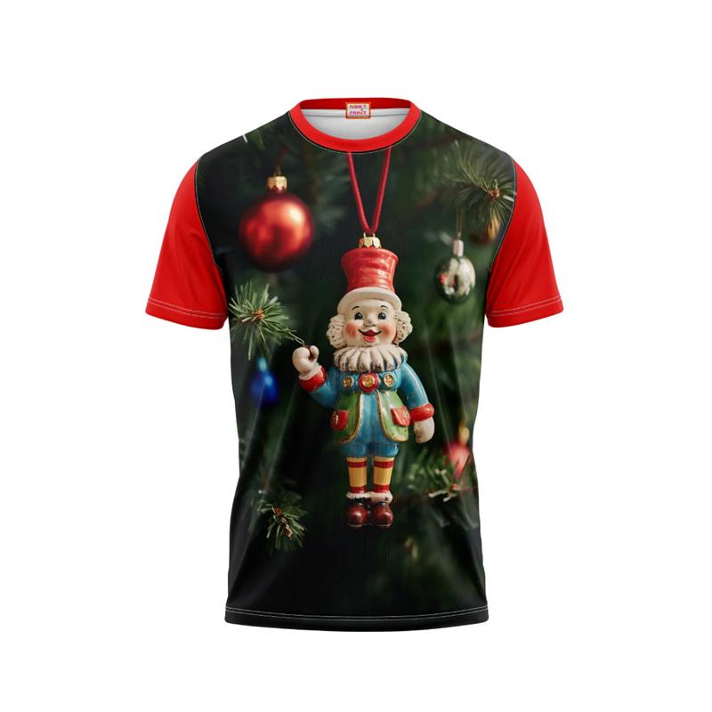 Christmas Tree Snowflake Fashion Men s 3D Printed T-Shirt Tee Party Women Kids Short Sleeve O-Neck Apparel Pullover Men Clothing XXS