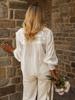 2026 Spring/Autumn European & American Women's Solid Color Embroidered Hollow Top - Holiday Style