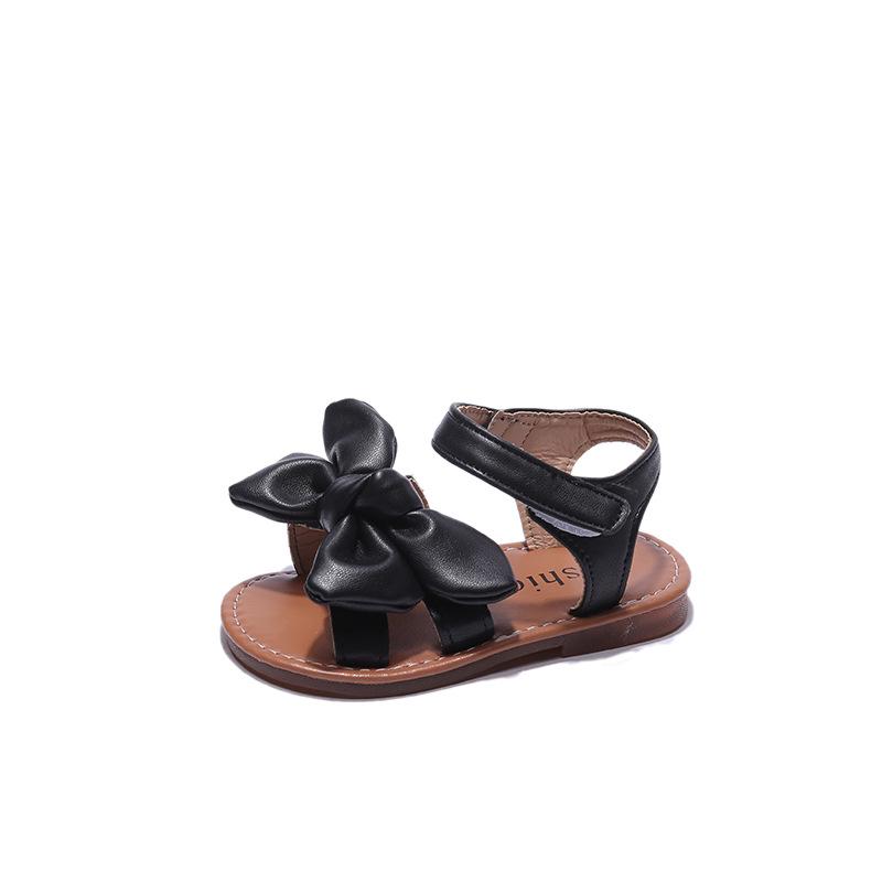 Toddler Girls' Bow Princess Sandals - Summer 2025 Korean Style Soft Sole Beach Shoes