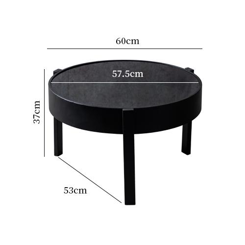 Nordic Round Coffee Table, Wrought Iron & Glass Side Table, Modern Circular Center Table, Sturdy Metal Frame for Living Room