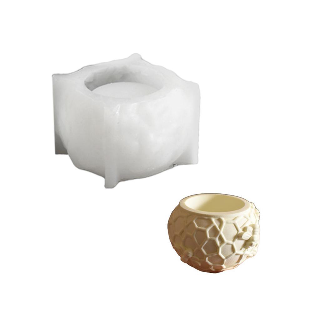 Multifuntional Silicone Mold Honeycomb Theme Storage Box Moulds Suitable for Making Resin or Plaster Candle Holders