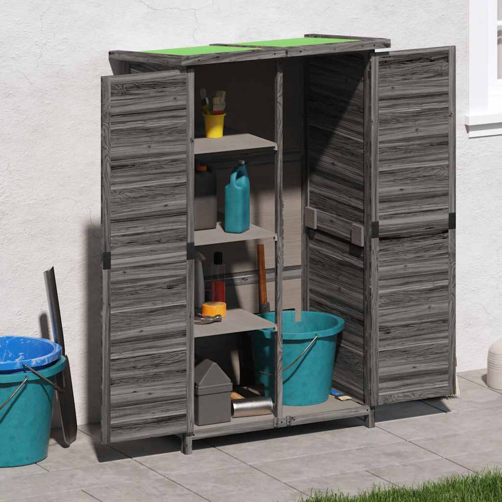Garden Shed Gray 83 X 57 X 140 Cm Solid Pine Wood