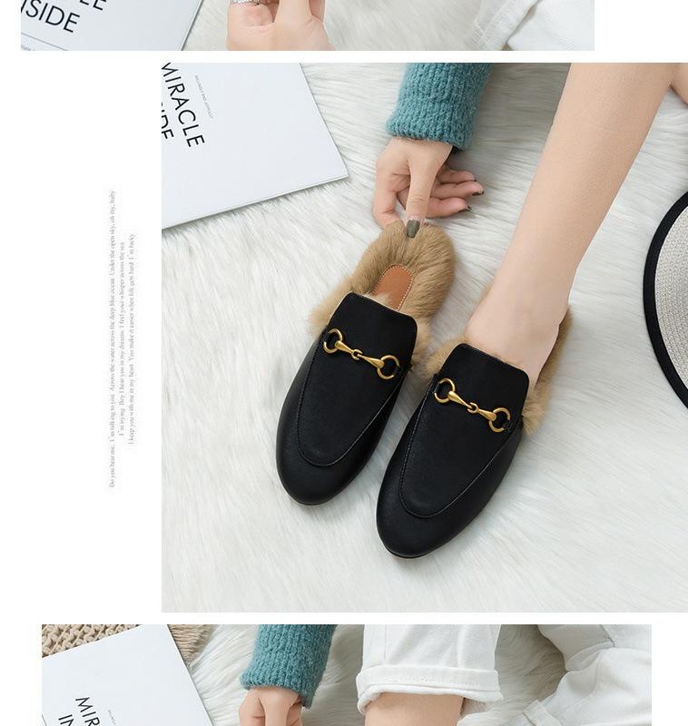 Women's WD Furry Slippers: Cozy Autumn/Winter Half-Slippers, 2024 Celeb Style, Versatile & Comfortable