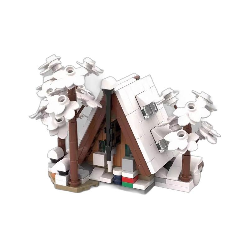Block Mini Winter House Model Technology Bricks Street Mini Forest Hut Winter Blocks Creative DIY Toys Set Bricks Gifts