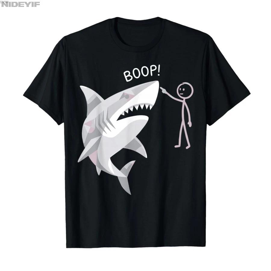 Boop Shark Meme Funny Shark Nose Boop Humor Tshirt For Men Women 100 Cotton T Shirts Short Sleeve Tops 04133 S