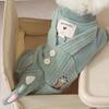 Dog clothes autumn and winter warm four-legged belt traction ring cute cotton clothes overalls thickened cotton clothes