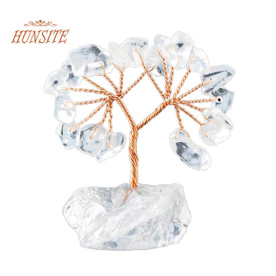 Barevná ozdoba stromu z přírodního kamene se základnou, strom peněz s pozitivní léčivou energií