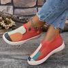 Tênis Slip-On Femininos Novos Sapatos Casuais Pintados de Sola Grossa, e Sapatos Baixos Femininos