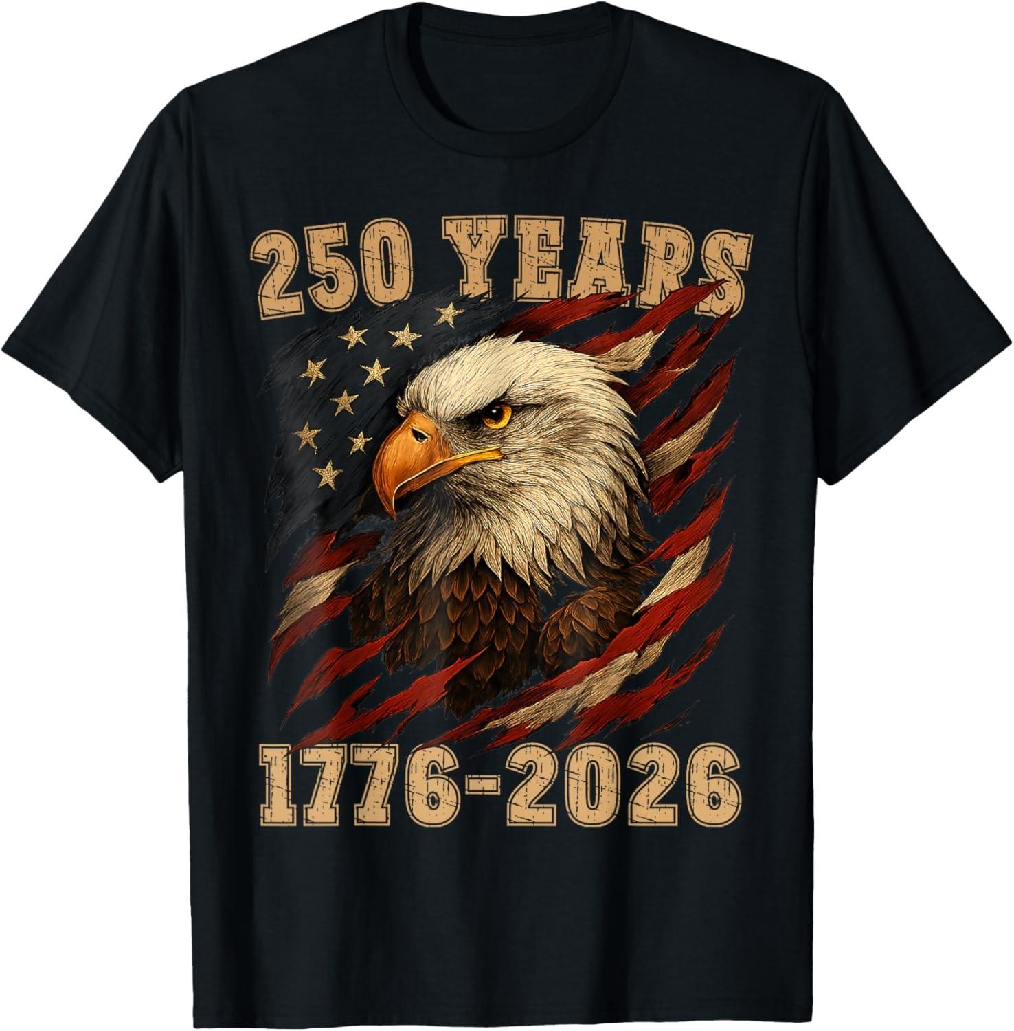 250th Birthday 250 Years USA 1776 2026 Gift Unisex T-Shirt S