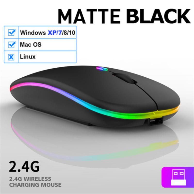 2,4g Drahtlose Maus USB Aufladbare Bluetooth-kompatibel Rgb Stille Ergonomische Maus Mit Hintergrundbeleuchtung