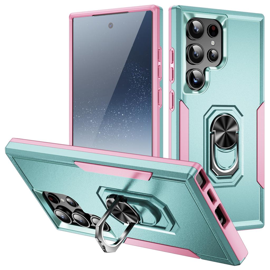 For Samsung Galaxy S24 Ultra Case Military Grade Ring Kickstand PC+TPU Phone Cover