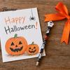 Kids Halloween Stationery 12 Pcs Pencils with 3D Skull Ghost Pumpkin Cat Erasers, Wood Bulk for Goodie Bags, School Classroom Rewards Supplies