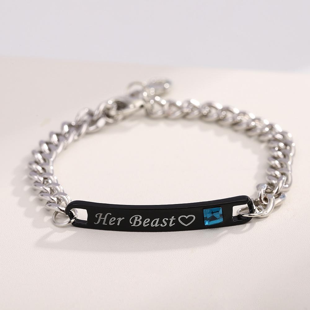 

Парные браслеты «Его Красавица и ее Чудовище» - Цепочки «Король и Королева» с бриллиантами