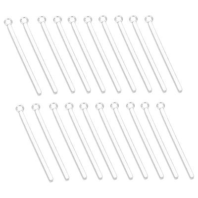 20 pendenti con etichette per timbratura vuote, ciondoli rettangolari per la creazione di gioielli, 1,5 x 30 mm