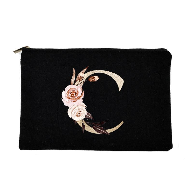 Bridesmaid Makeup Bag Letter Print Travel Cosmetic Case Female Beauty Organizer Toiletry Storage Pouch Purse Wedding Bride Gift