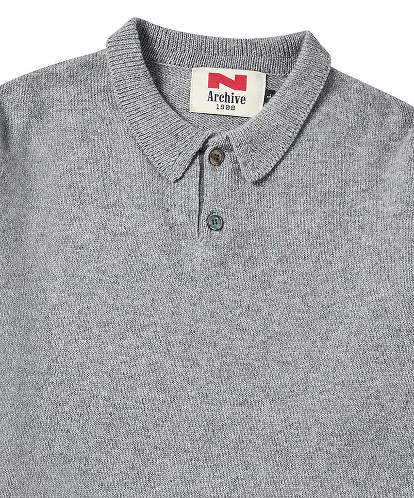 BEYOND CLOSET [Collection Line] Heritage Polo Wool Knit Grey