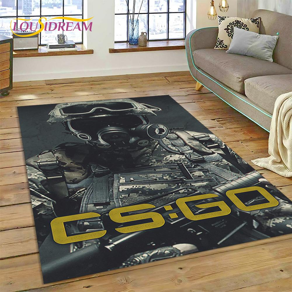 CS GO, Counter Strike Spiel Gamer HD Teppich für Wohnzimmer Schlafzimmer Dekoration, Bodenteppich rutschfeste Dekoration für Sofa Fußmatte Geschenk