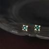 Beixi S925 Sterling Silver Emerald Luxe Mini Retro Stud Earrings