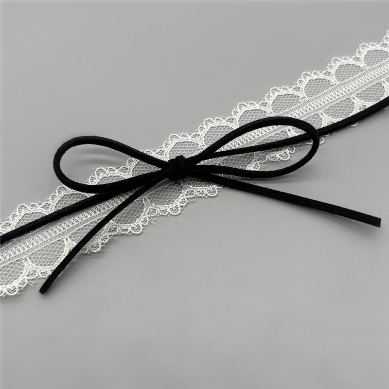 White Lace Bow Choker Clavicle Necklace Korean Style Sweet Women Neck Jewelry