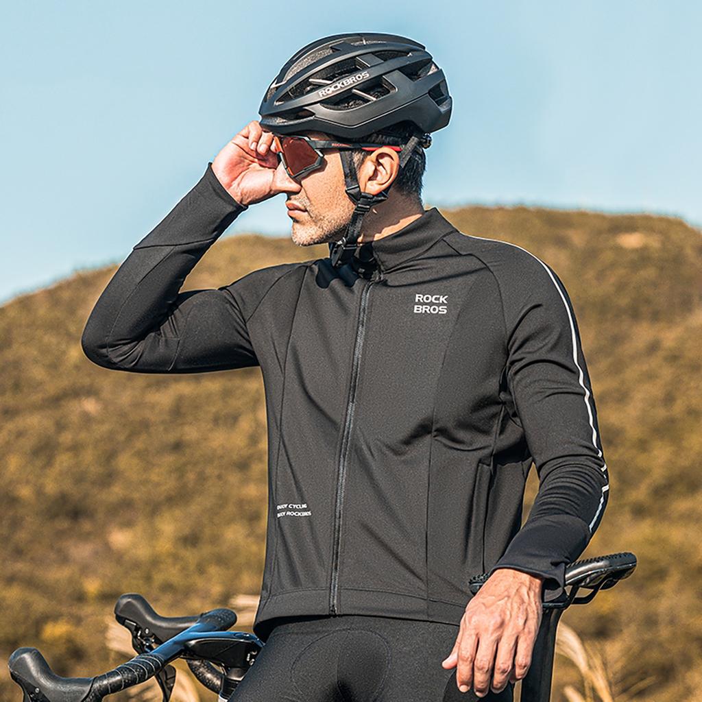 Warm Autumn/winter Long Sleeve Cycling Jersey M - Black