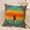 MMariano PPeccinetti Op Art Cushion Cover Silky Short Plush Invisible Zipper Dustproof Sofa Pillow Case For Home Decor