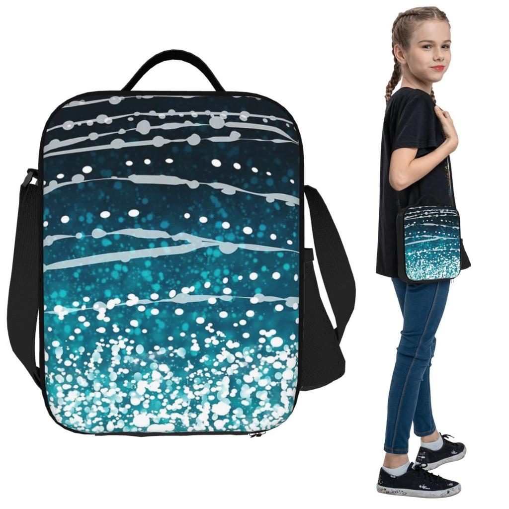 Whale Shark Pattern Insulated Lunch Bag for Kids School Cooler Thermal Food Box Tote Portable Lunch Boxes Container