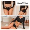 FINETOO 3 bucăți/set femei slip din bumbac lenjerie sexy cu goluri înalte cu bretele elastice chiloți din bumbac moale chiloți confortabili pentru femei