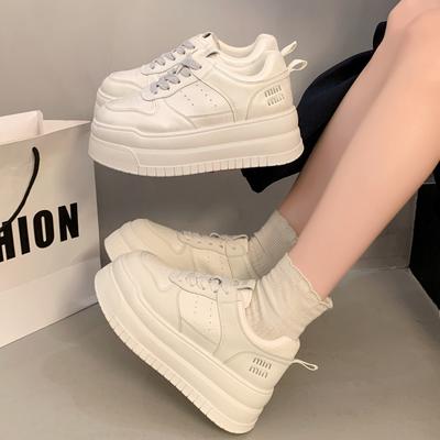 Small Versatile Thick-soled Little White Shoes Women's New 2025 Casual Spring Niche Outer Wear Heightening Sports Shoes Pu Leather