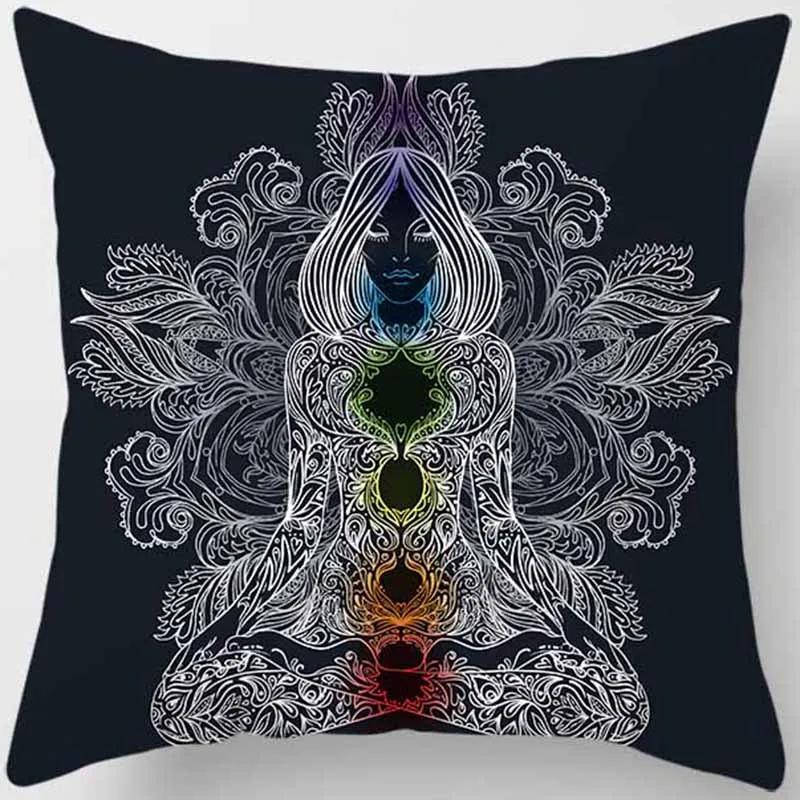 Mysterious Vintage Religious Yoga Symbol Pillowcases Home Decor Housse De Coussin Cojines Decorativos Para Sofá Poduszka
