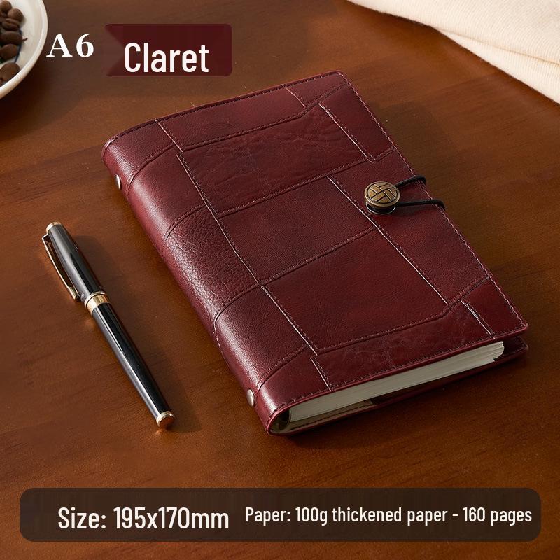 High-Grade A6 Soft Leather Portable Loose-Leaf Notebook & Customizable Retro Diary