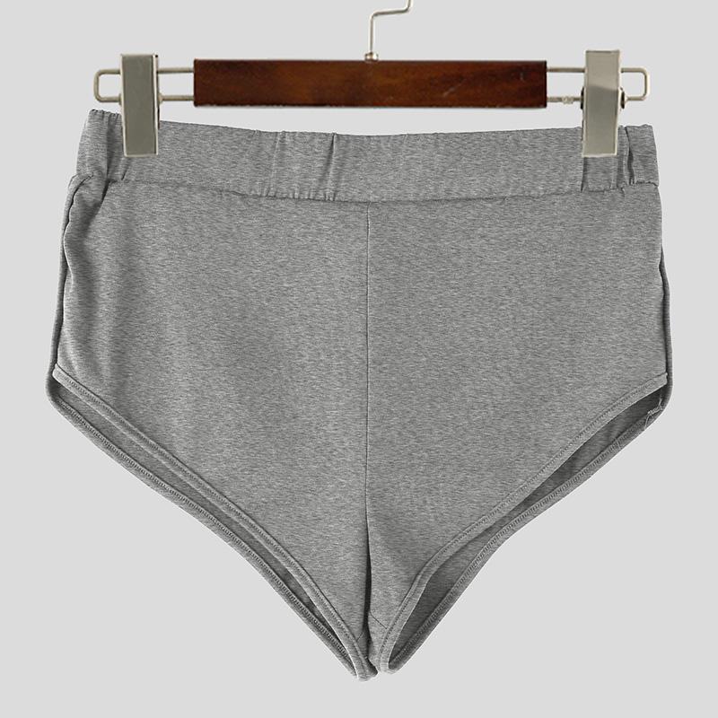 INCERUN Herren Lounge-Shorts mit elastischem Bund und Taschen Unifarbene Fitness-Hose Hauskleidung Schlafhose 3XL graue