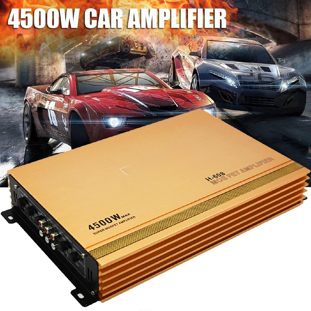 12V 4 Channel High Power Car Amplifier Stereo Surround Sound Fidelity Aluminum Alloy Subwoofer 4500w Car Audio Amplifiers