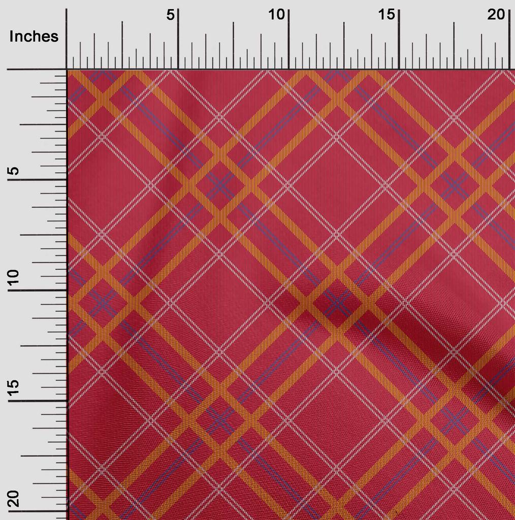 oneOone Cotton Flex Fabric Tartan Check Print Fabric BTY 40 Inch Wide