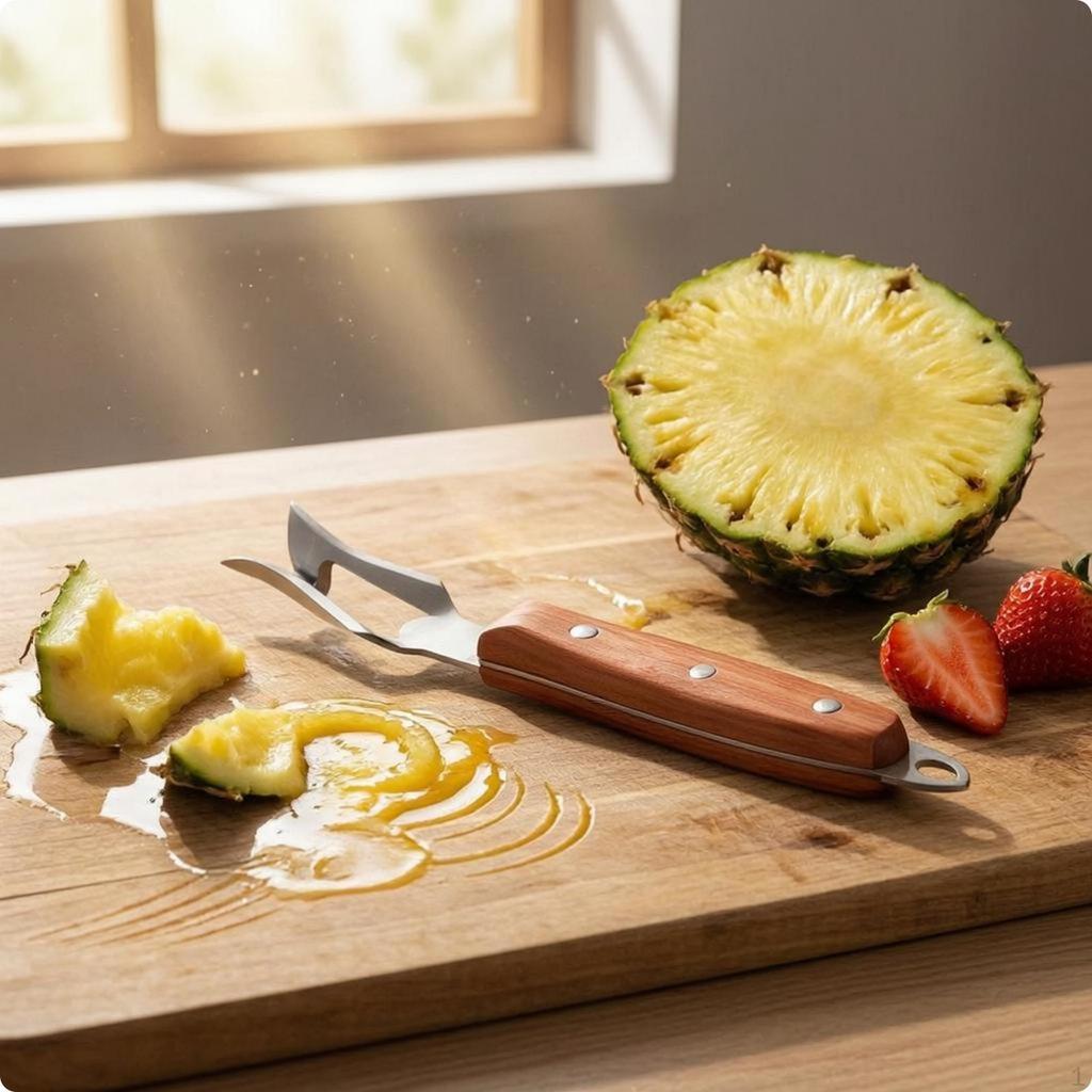 Pineapple Eye Remover Long Handled VShape Cutter Hanging Hole Steel Corer
